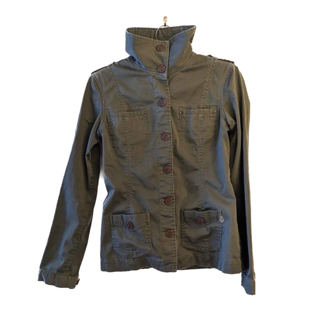 Volcom army green cotton jacket size small